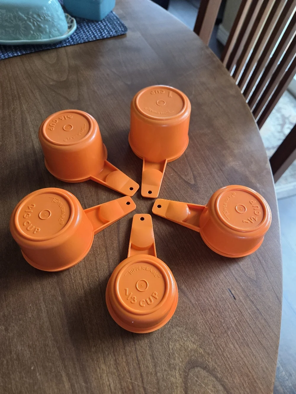 Vintage 70s Tupperware Burnt Orange Measuring Cups
